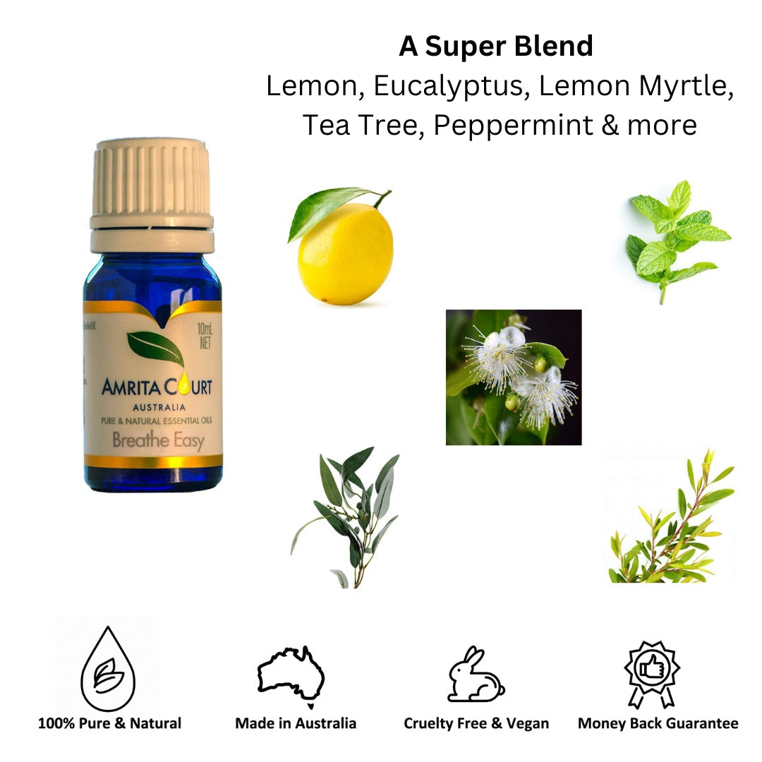 Breathe Easy Blend | Clear Blocked Nose | Hay Fever | Anti-Infectious | Pure Essential Oil