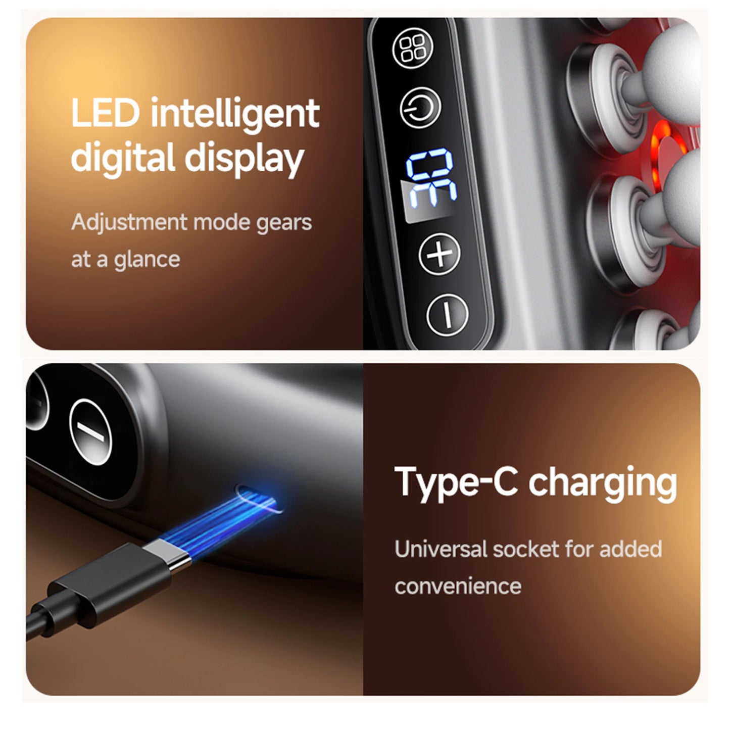 Experience Ultimate Muscle Relaxation with Our 16-Head Deep Tissue Electric Massager Gun Set for Back, Shoulders, Legs, and Feet