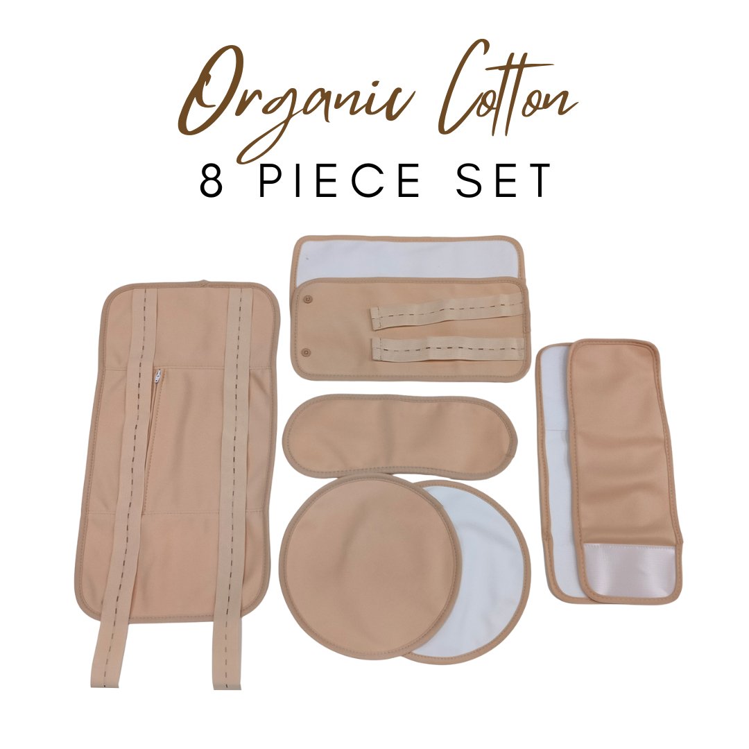 8 Piece Organic Cotton Castor Oil Wraps Pack