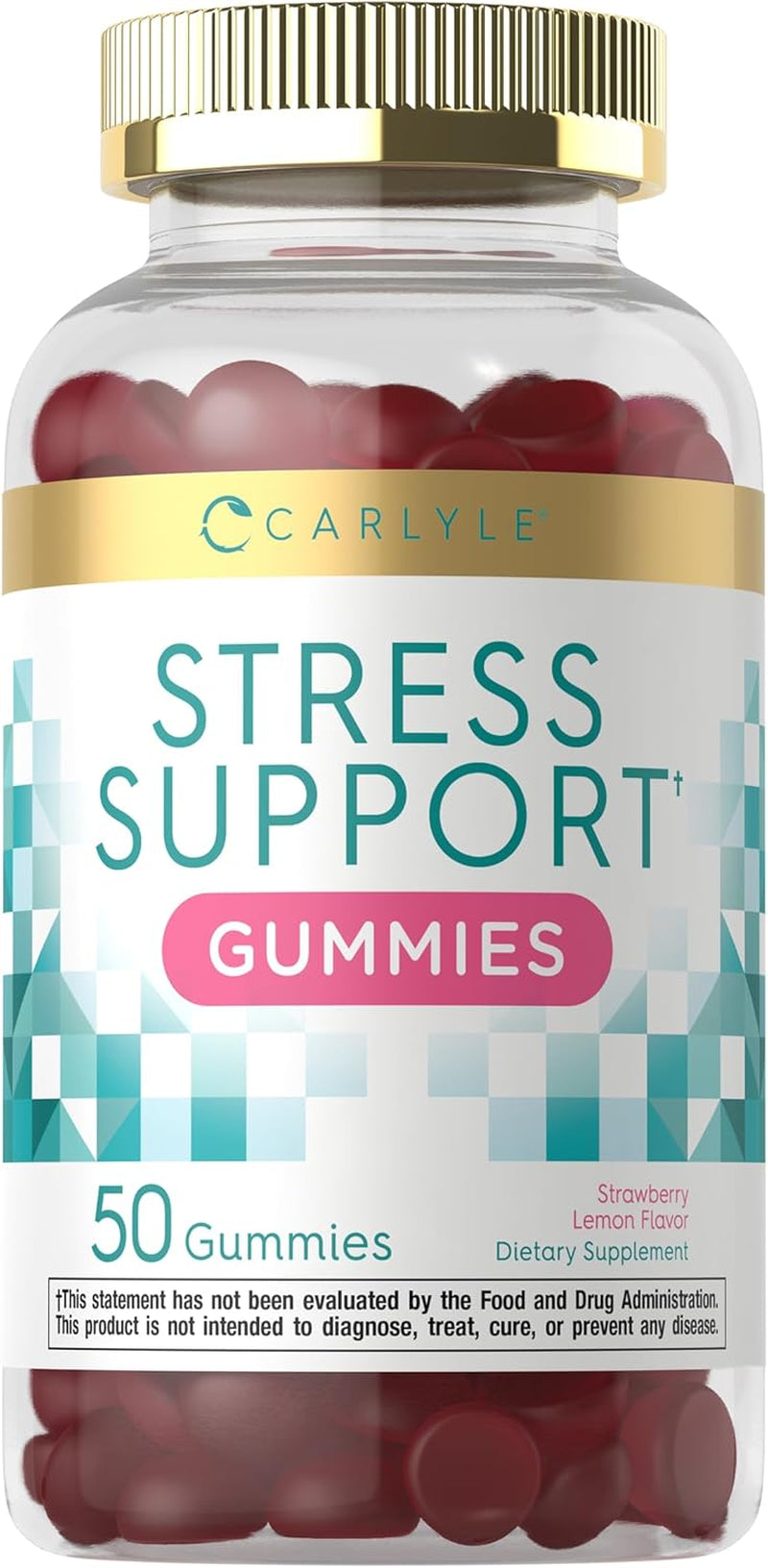 Delicious Stress Relief Gummies - 120 Count with GABA & L-Theanine | Non-GMO, Gluten-Free Strawberry Lemon Flavor | Your Daily Calm Companion