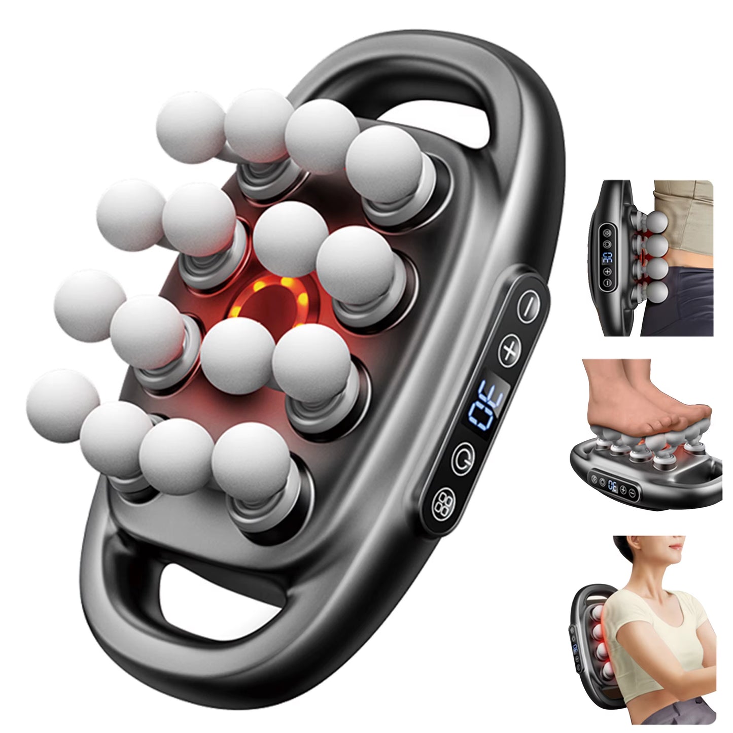 Experience Ultimate Muscle Relaxation with Our 16-Head Deep Tissue Electric Massager Gun Set for Back, Shoulders, Legs, and Feet