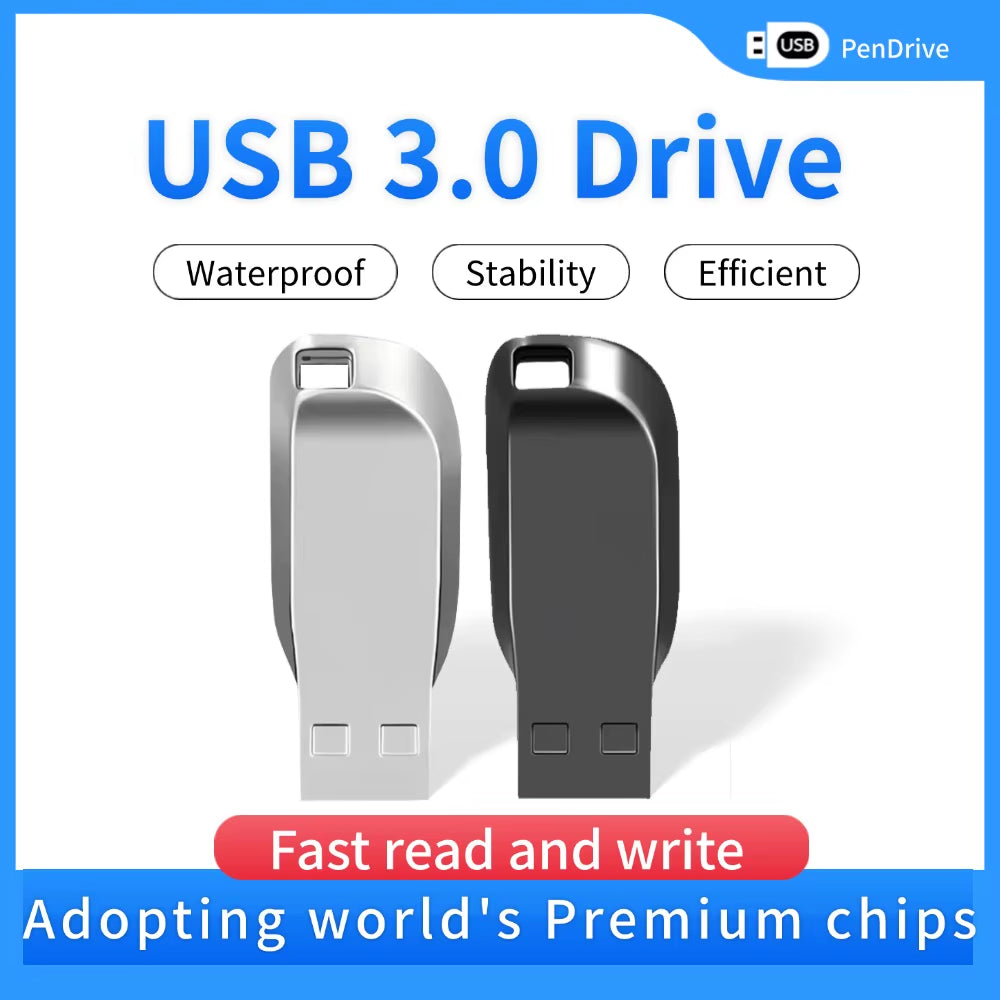 High-Speed USB 3.0 Flash Drive - 256GB Metal Pen Drive for Effortless Data Storage and Transfer